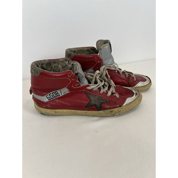 Golden Goose 2.12 Sneakers High Sz. 42/9Us Thrashed Distressed Men's Red Animal